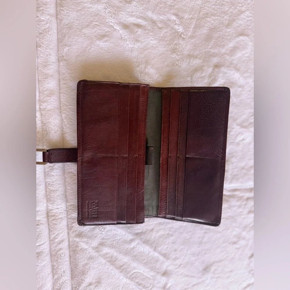 Pelle Studio Wallet Purse Brown Glaze Tri-fold Italian Leather Snip Button
